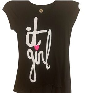 Total Girl black "It Girl" short sleeve top 10/12